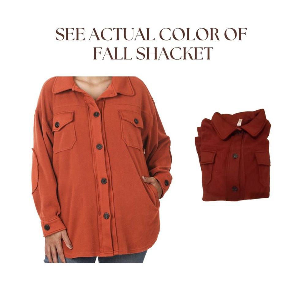 #334 PLUS FLEECE SHACKET - Picture 3 of 15